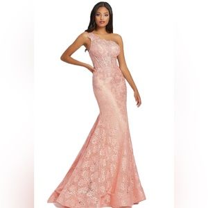 Mac Duggal Pink One Shoulder Gown